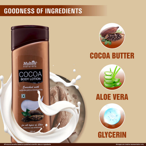 Multani Pharmaceuticals Limited Multani Naturals Cocoa Body Lotion for Long Lasting Nourishment & Multani Naturals SPF 50 PA Vitamin C Sunscreen Lotion