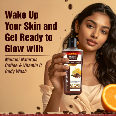 Multani Pharmaceuticals Limited Multani Natural Coffee & Vitamin C Body Wash Cleanse Dirt & Impurities Remove Dead Skin Cells Helps To Moisturize