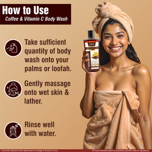Multani Pharmaceuticals Limited Multani Natural Coffee & Vitamin C Body Wash Cleanse Dirt & Impurities Remove Dead Skin Cells Helps To Moisturize