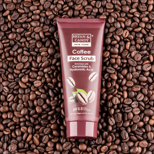 Bryan & Candy Coffee Face Scrub Enriched with Ceramides & Hyaluronic Acid