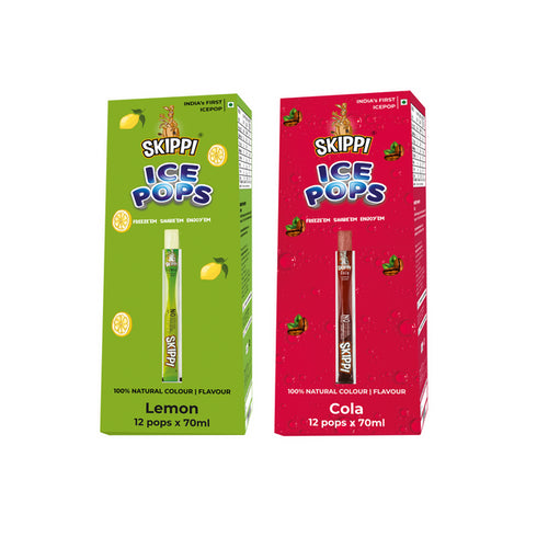 Skippi Ice Pops Cola | Lemon Combo Flavor Skippi Natural Ice Popsicle