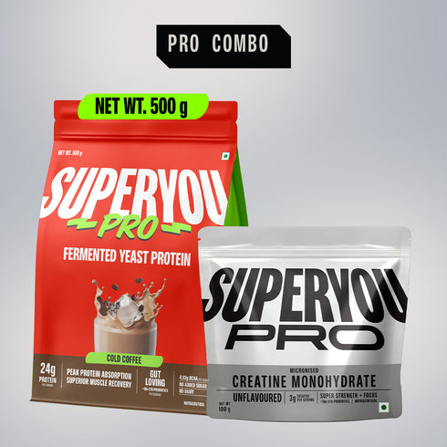 Superyou Coffee Fermented Yeast Protein 500G + Unflavoured Creatine Combo