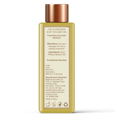 Ohria Ayurveda Cold Pressed Raw Sesame Oil