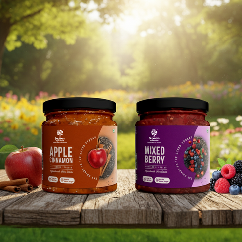 Supreem Super Foods Apple Cinnamon & Mixed Berry Spread Combo