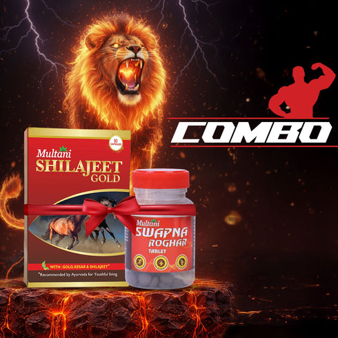 Multani Pharmaceuticals Limited Multani Shilajeet Gold Capsule & Multani Swapna Roghar Tablet Combo For Youthful Living Stamina Vigour & Vitality