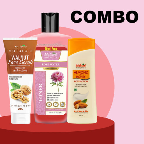Multani Pharmaceuticals Limited Multani Naturals Womens Night Care Gift Sets Face Scrub Toner Body Lotion