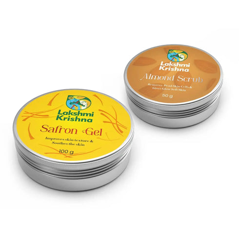 Lakshmi Krishna Naturals Combo of Saffron Gel and Almond Scrub