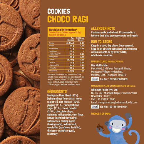 Slurrp Farm No Maida No Refined Sugar Choco Ragi Cookies