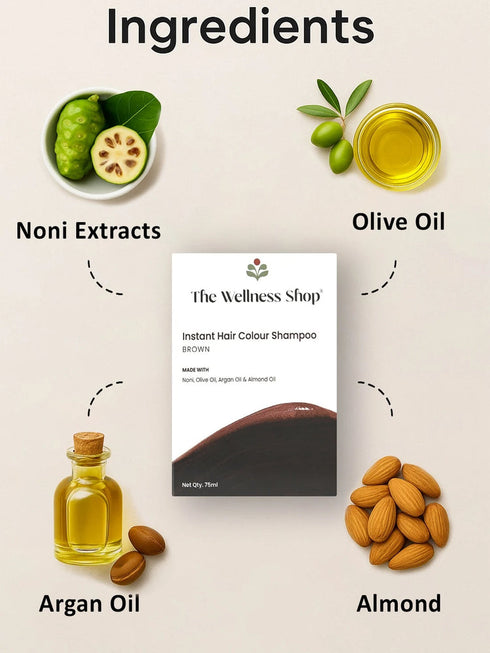 The wellness shop Instant Brown Hair Colouring Shampoo + Conditioner