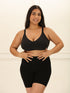UNDERNEAT Crossover Bralette - Non-Padded Seamless Balconette Bra with V-Neck Design - Beige