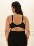 UNDERNEAT Crossover Bralette - Non-Padded Seamless Balconette Bra with V-Neck Design - Black