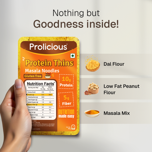 Prolicious Masala Noodles Protein Thins 10g Natural Protein Gluten Free