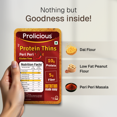 Prolicious Peri Peri Protein Thins Single Pack 10g Natural Protein Gluten Free