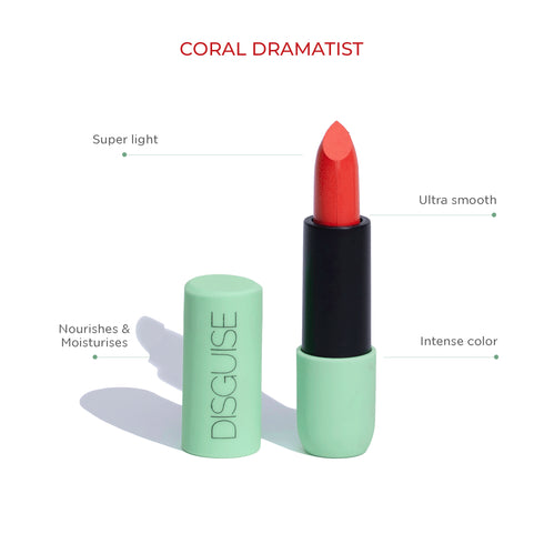 Disguise Satin Matte Lipstick Coral Dramatist 05