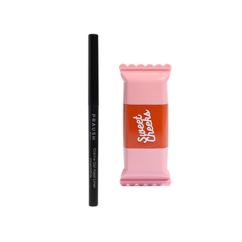 Praush 1 Sweet Cheeks Liquid Blush + 1 Creme Gel Kajal Liner Bundle