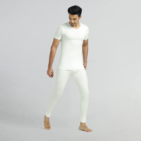 XYXX Cotton Rich Thermal Short Sleeve Vest Ivory White