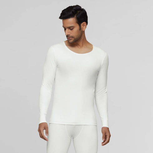 XYXX Cotton Rich Thermal Long Sleeve Vest Ivory White