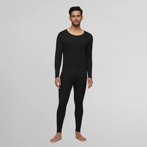 XYXX Cotton Rich Thermal Long Sleeve Vest Pitch Black