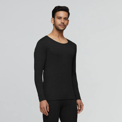 XYXX Cotton Rich Thermal Long Sleeve Vest Pitch Black