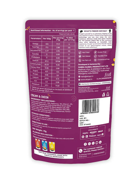 Skippi Cream and Onion Skippi Crispy Crazy Corn