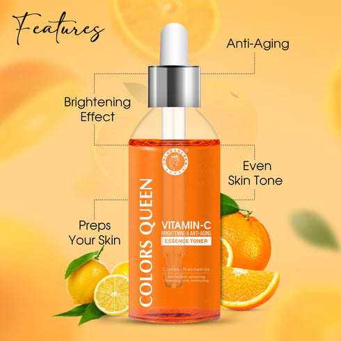 Colors Queen Vitamin-C Brightening & Anti Ageing Essence Toner | 100 ML