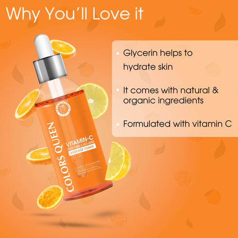 Colors Queen Vitamin-C Brightening & Anti Ageing Essence Toner | 100 ML