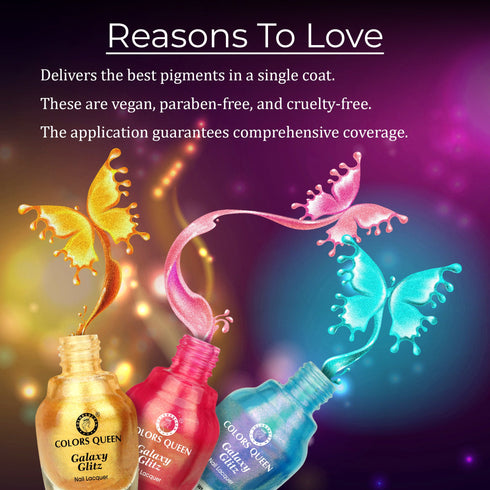 Colors Queen Galaxy Glitz Nail Paint | 17ml