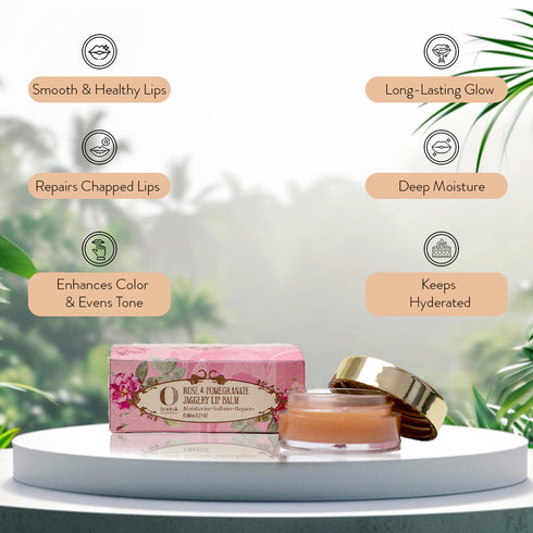 Ohria Ayurveda Rose & Pomegranate Jaggery Lip Balm
