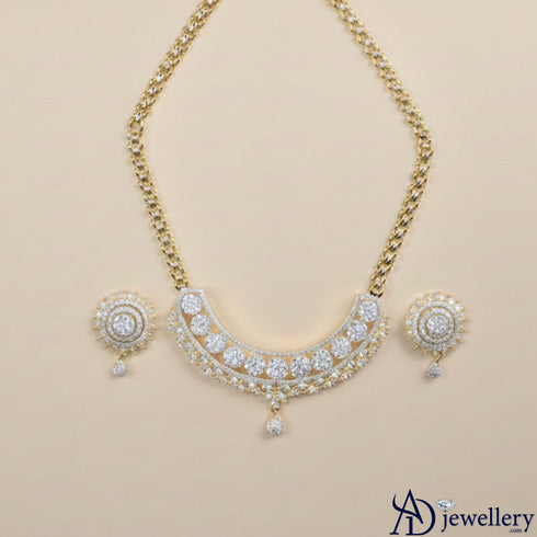 Crescent Halo Necklace Set