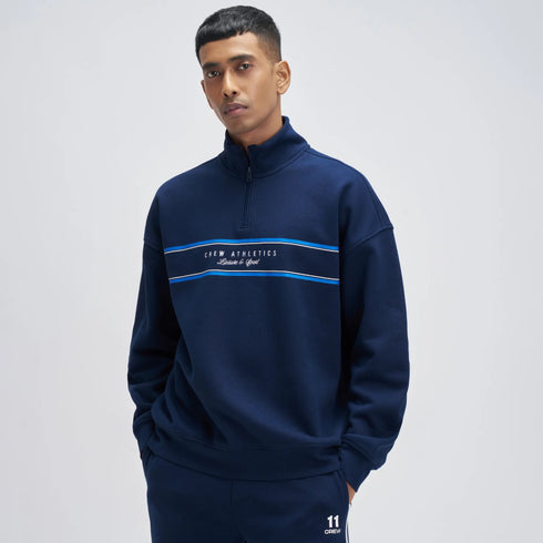 XYXX Crew Oversized Half-Zip Sweatshirt - Blue Nights