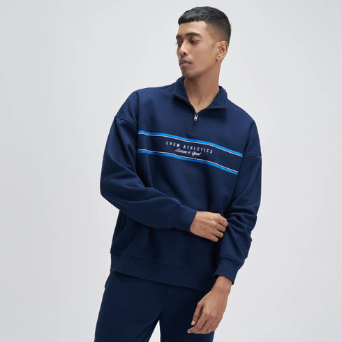 XYXX Crew Oversized Half-Zip Sweatshirt - Blue Nights