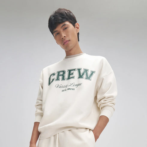 XYXX Crew Oversized Round Neck Sweatshirt - Frost White