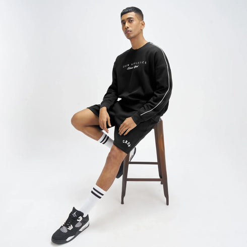 XYXX Crew Oversized Round Neck Sweatshirt - Ink Black
