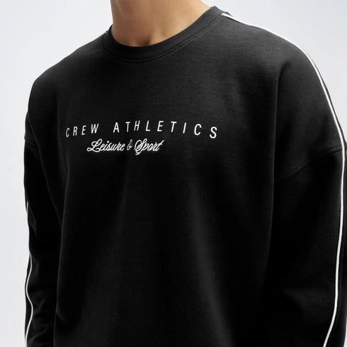 XYXX Crew Oversized Round Neck Sweatshirt - Ink Black