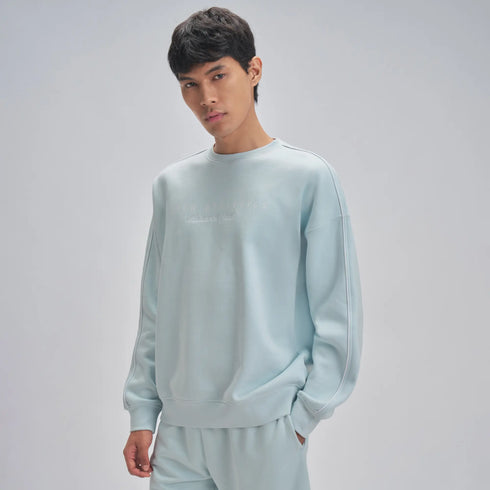 XYXX Crew Oversized Round Neck Sweatshirt - Quad Blue