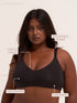 UNDERNEAT Crossover Bralette - Non-Padded Seamless Balconette Bra with V-Neck Design - Black