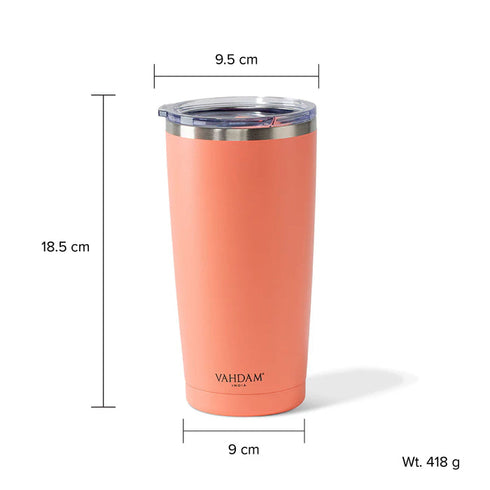Vahdam Tea Cruiser Tumbler Insulated Coral