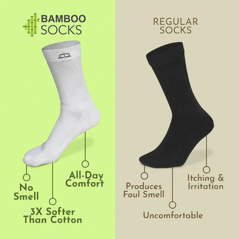 Heelium Bamboo Men Crew Socks (Soft Elastane) - 2 Pairs