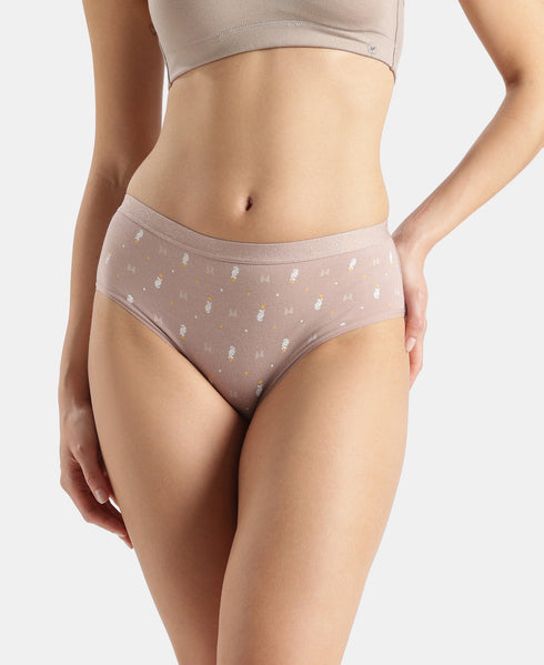 Jockey Disney Mickey & Friends High Coverage Cotton Mid Waist Hipster | Mocha, High Rose & Ashleigh Blue | Pack of 3