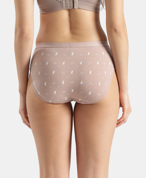 Jockey Disney Mickey & Friends High Coverage Cotton Mid Waist Hipster | Mocha, High Rose & Ashleigh Blue | Pack of 3