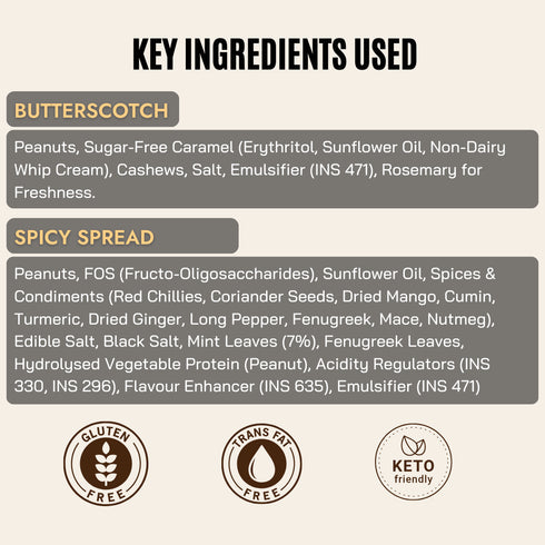 Fitfeast Butterscotch & Spicy Spread Peanut Butter Combo (150g Each)