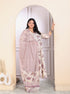 Miravan Womens Plus Size Floral Pink Anarkali Kurta With Palazzo And Dupatta Set