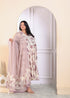 Miravan Womens Plus Size Floral Pink Anarkali Kurta With Palazzo And Dupatta Set
