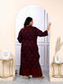 Miravan Womens Plus Size Cotton Floral Printed Straight Kurta And Sharara Set