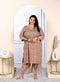Miravan Womens Plus Size Brown Floral Printed Kurta With Palazzo
