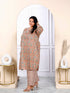 Miravan Womens Plus Size Brown Floral Printed Kurta With Palazzo