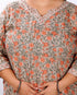 Miravan Womens Plus Size Brown Floral Printed Kurta With Palazzo