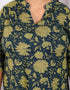 Miravan Womens Plus Size Green Cotton Floral Printed Kurta With Sharara