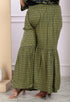 Miravan Womens Plus Size Green Cotton Floral Printed Kurta With Sharara