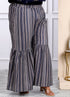 Miravan Womens Plus Size Blue And Grey Printed Pure Cotton Kurta With Sharara